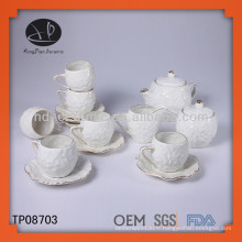 Ensemble de thé en porcelaine élégante en or, set de café